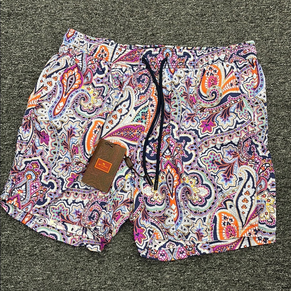 Etro Multicolor Paisley Swim Trunks